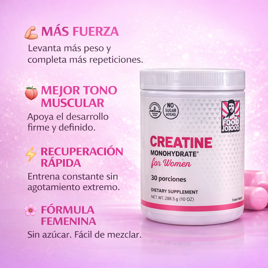 Creatina Monohidratada Old School para mujeres.