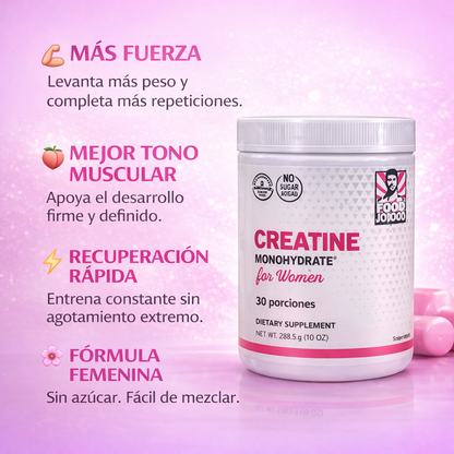 Creatina Monohidratada Old School para mujeres.